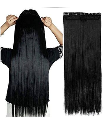 FOK 5 Clip based Straight Clip In Hair Extension BLACK