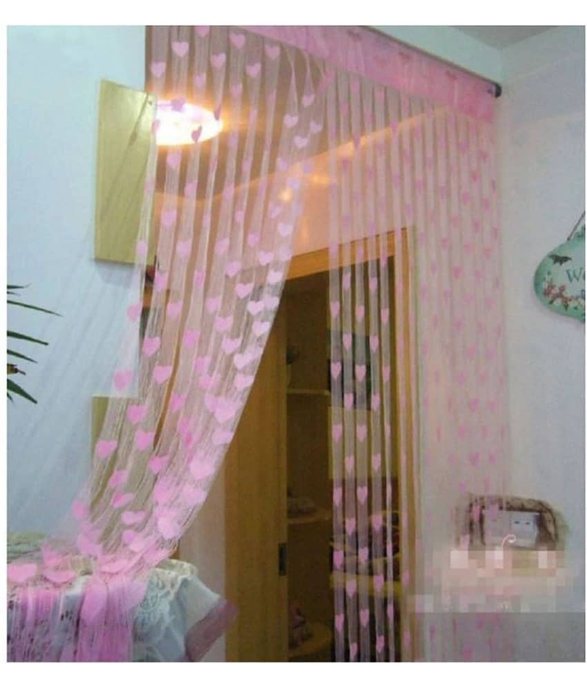 Tanishka Fabs Set of 2 Door Heart String Curtain