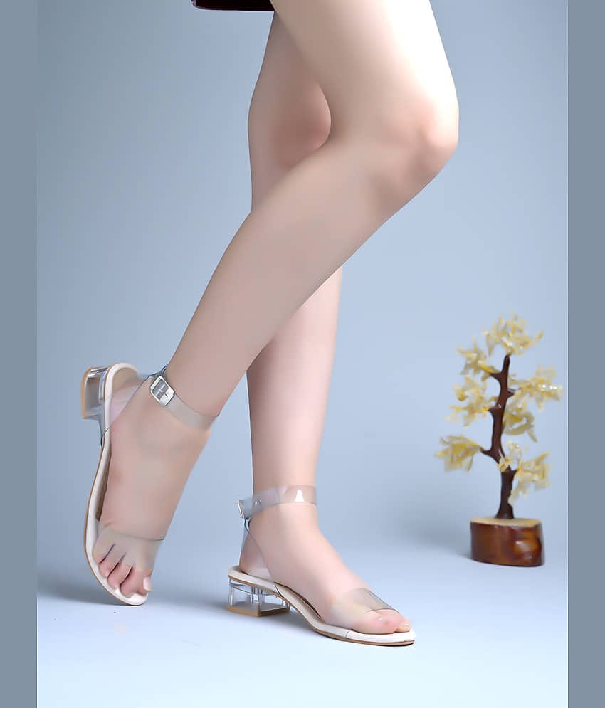 Shoetopia Cream Women's Sandal Heels