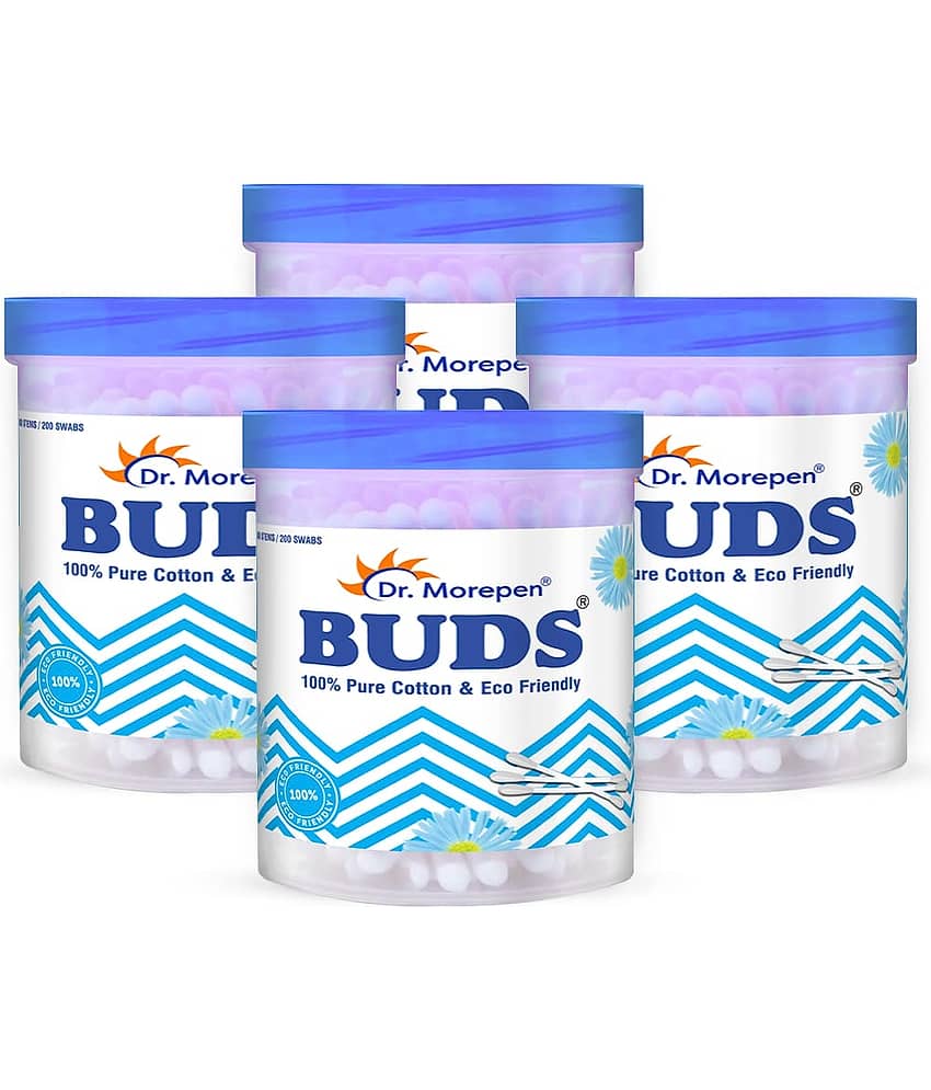 DR. MOREPEN BUDS 100% Pure Cotton & Eco-Friendly Earbuds - 100 Cotton Buds Pack of 4
