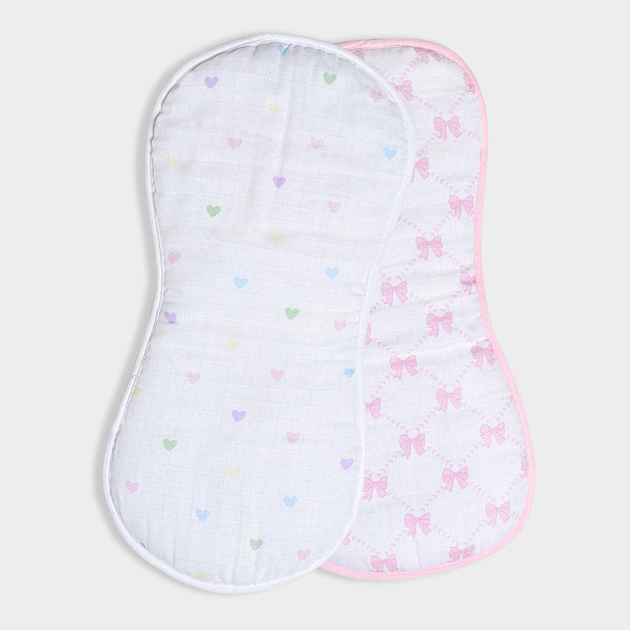 Bonjour Muslin Burp Cloth Pack Of 2-0-12 M / White