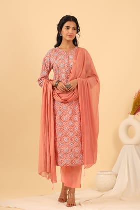 Maheen Masiah Chiffon Dusty Pink Dupatta-114 X 254 CM / Dusty Pink / Pink