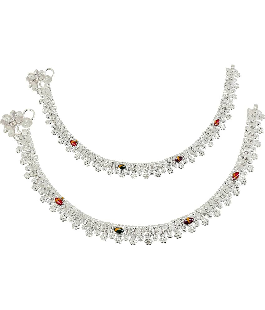 Charms Silver Anklets ( Pack of 1 )