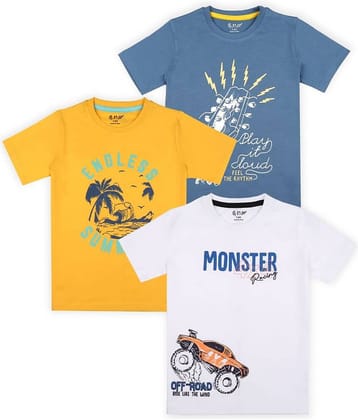 J&JP Pack of 5 Boys Cotton Blend T-Shirt ( Multi Color )