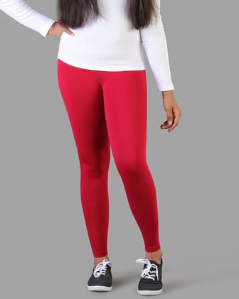 Kids Cotton Ankle Legging-20 / La Burgandy