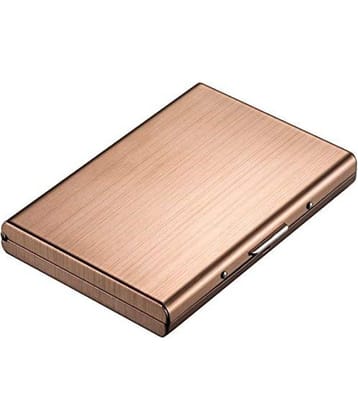 STYLE SHOES 6 Slots Steel RFID Blocking Metal Credit Card Holder Wallet for Men & Boys (9.5cm x 6.7cm x 1.5cm ,Rose Gold)