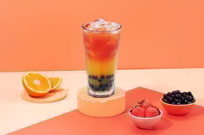 Orange Strawberry Bubble Tea