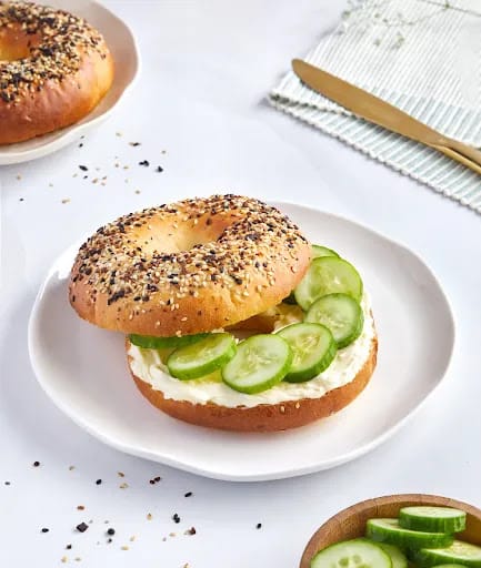 English Cucumber & Cream Cheese Bagel