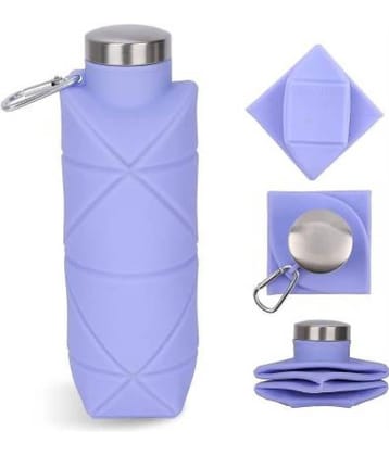 Shopeleven Foldable Water Bottles for Travel, Gym Blue Silicone Water Bottle 700 mL ( Set of 1 )