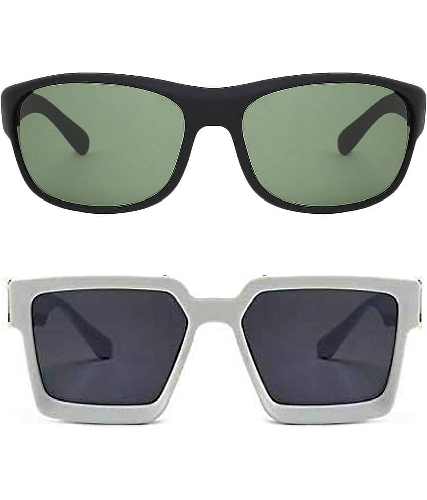 Kanny Devis - Black Rectangular Sunglasses ( Pack of 2 )