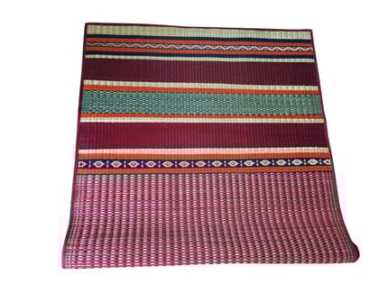Hand-Woven Pattamadai River Grass Yoga Mat - Colorful & Eco-Friendly