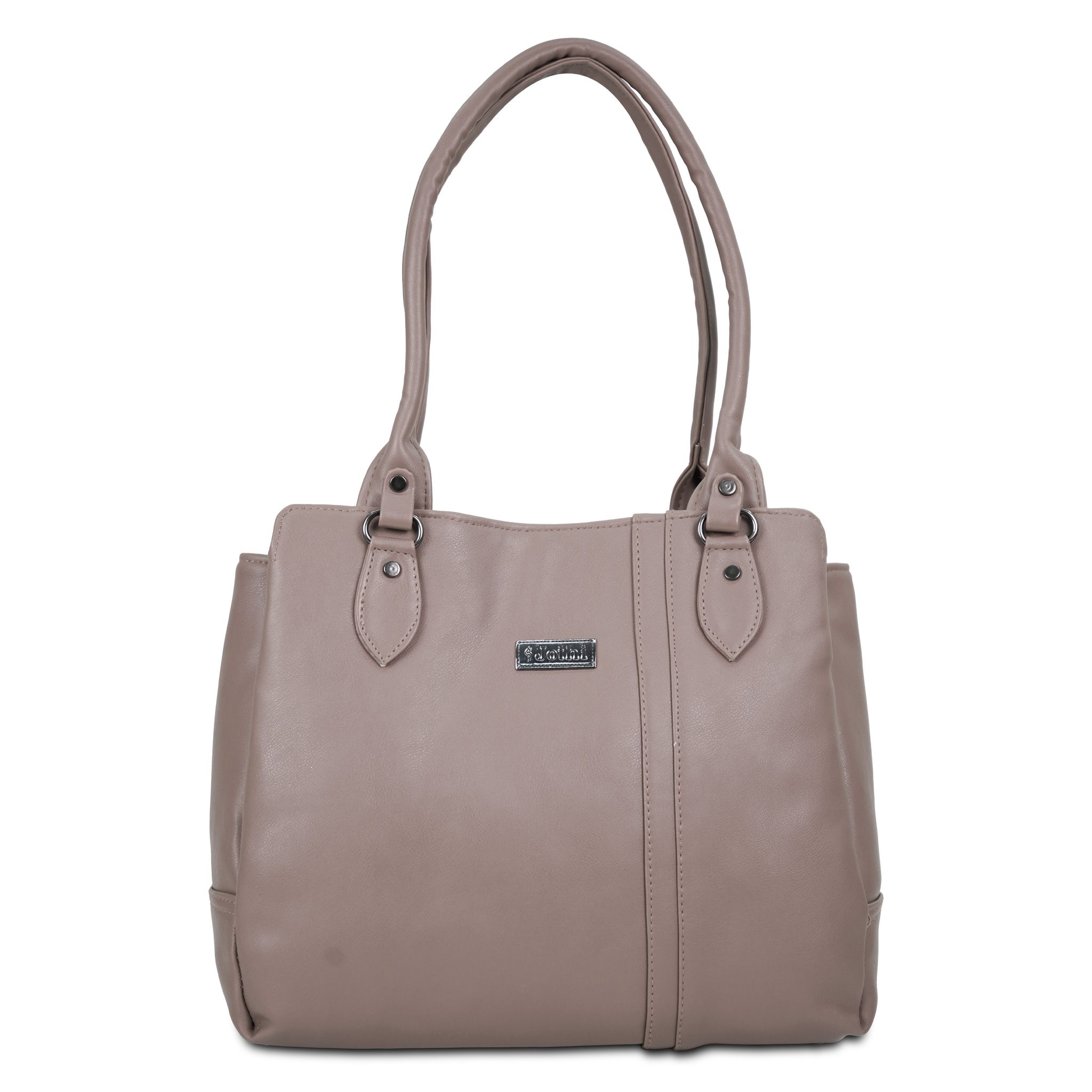 Jothi Sorelle Premium Womens Handbag | 4-Compartment Synthetic Leather Tote | Woven Pattern Finish | Water-Resistant | Soft Base | Tan