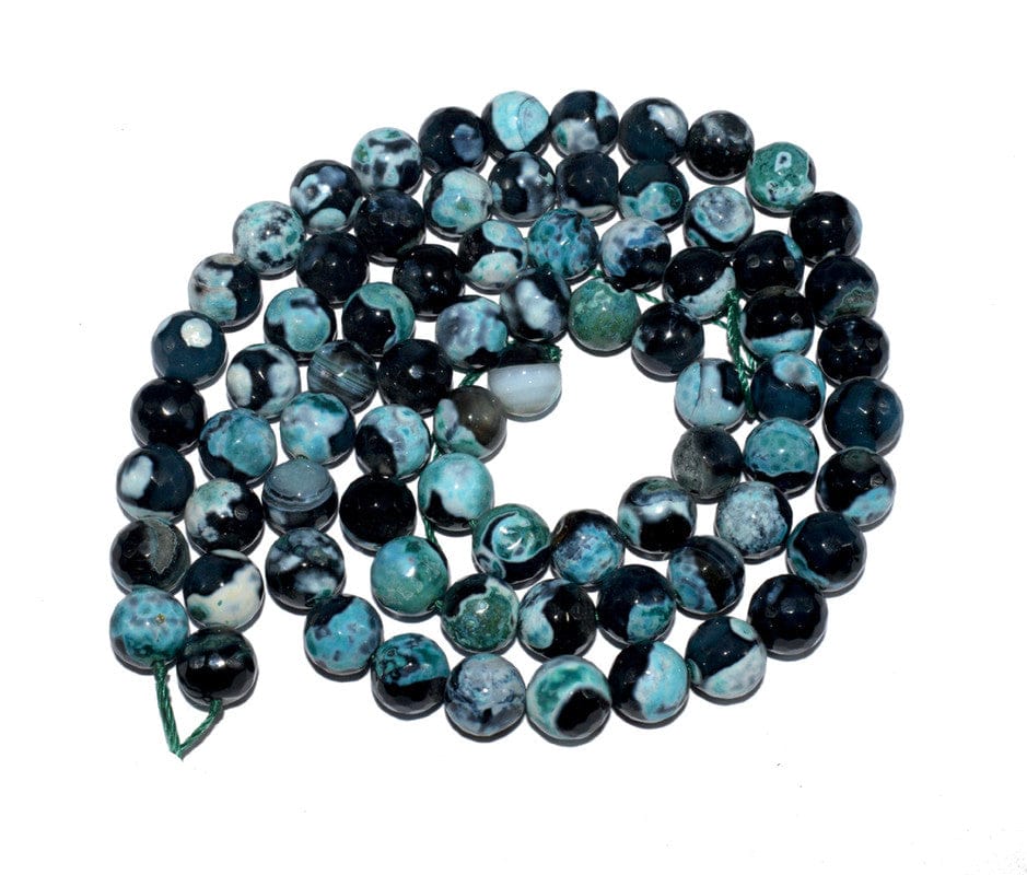 Gemstone Faceted Round Fire Agate Loose Beads , (10 MM) , ZSUT-071-1 String  in 37 Pcs / 10 MM