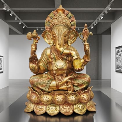 Brass Showpiece Ganesh Ji Statue (BSMAS612 A)