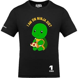 FastB Men Printed Round Neck Black T-Shirt