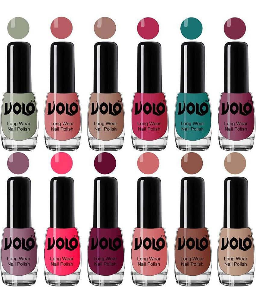 VOLO Best Affordable FullYear Collection Nail Polish Combo 12 Pcs Multi Glossy 60 mL