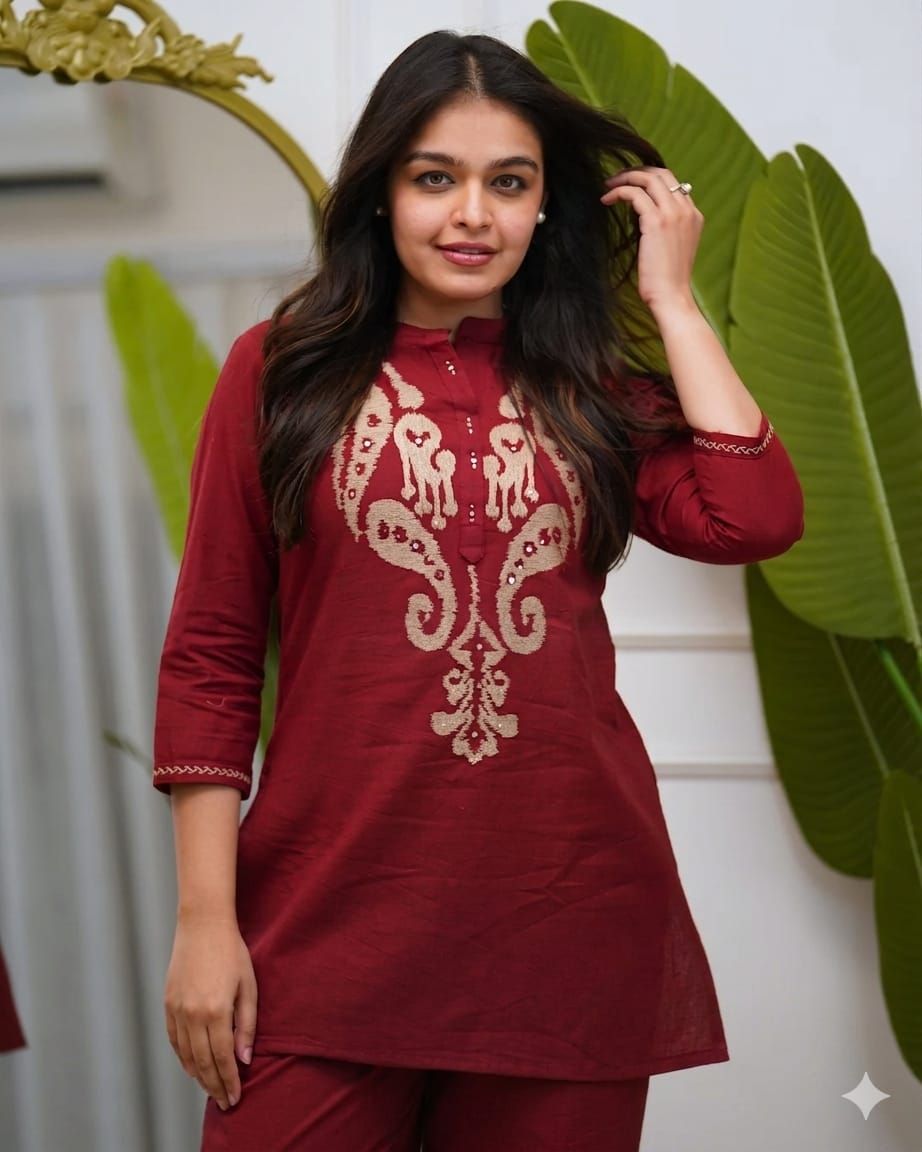 Summer Special Pure Cotton Embroidered Co-ord Set