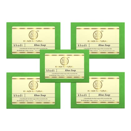 Khadi Natural Herbal Khus Soap Combo Pack Of 5 – 125gm Each