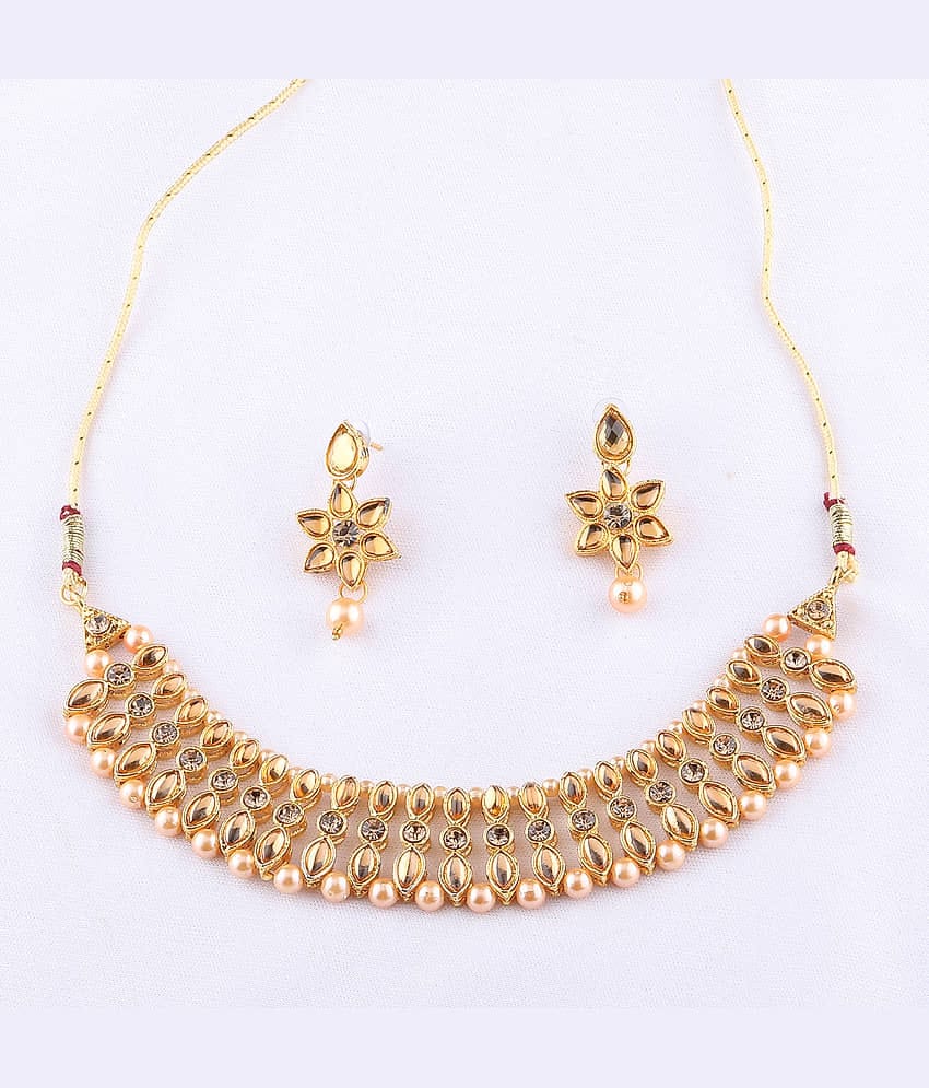 Silver Shine Alloy Golden Contemporary Contemporary/Fashion Antique Necklaces Set