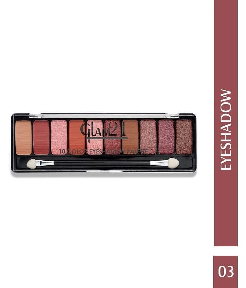 Glam21 10 Color Eyeshadow Palette LongLasting mattes and creamy shimmers 13.5g Shade-03
