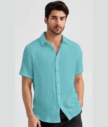 WEBRIC Poly Cotton Regular Fit Popcorn Textured Half Sleeves Men's Casual Shirt - Pink ( Pack of 1 )