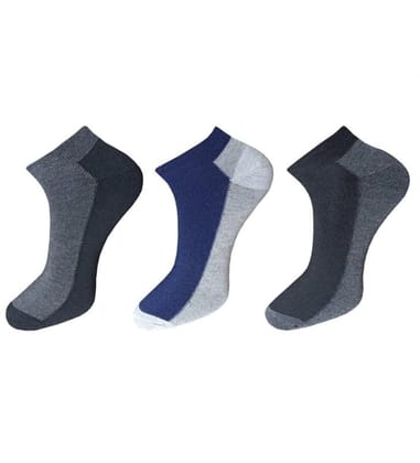 3_Pair Set Unisex Casual Cotton Solid Ankle Length Socks (Multicolor)-PID54107 3_Pair Set Unisex Casual Cotton Solid Ankle Length Socks (Multicolor)-PID54107