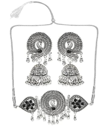 Sunhari Jewels Black Alloy Necklace Set ( Pack of 1 ) - Black
