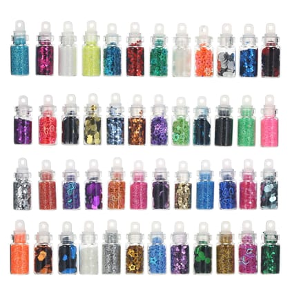Elecsera Professional Nail Art 3D Nail Art Decoration, Diamonds, Sequins, Glitter (Multicolor)