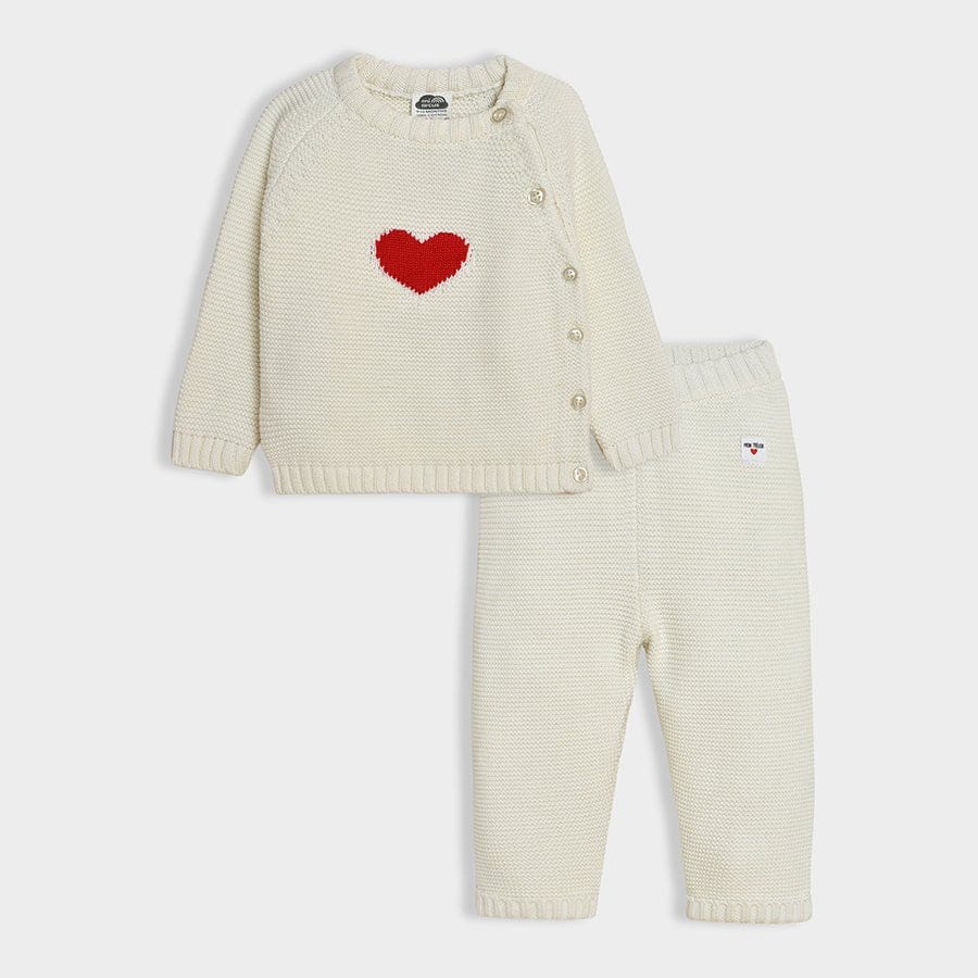 Bonjour Whisper Knitted Sweater & Pajama Set-0 M / Cream