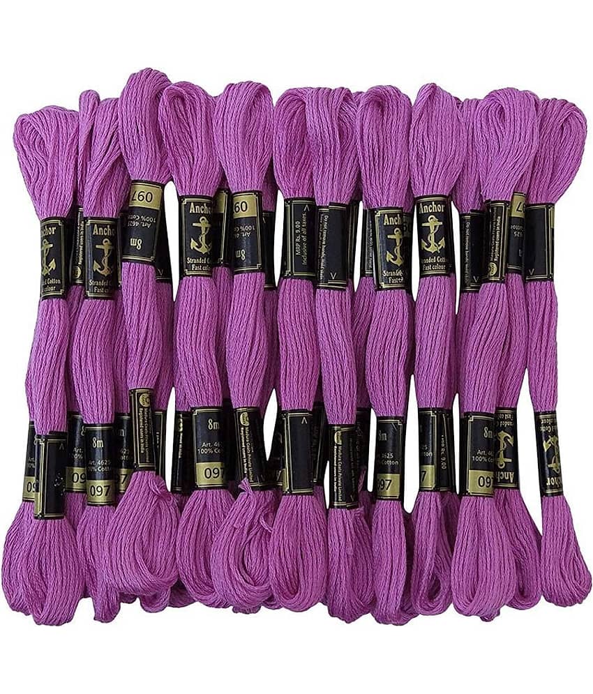 PRANSUNITA Anchor Stranded Cotton 6 Strand Cross-Stitch Hand Embroidery Stranded Cotton Craft Sewing Floss Thread, Pack of 10