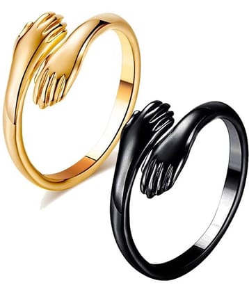 FASHION FRILL - Multicolour Rings Combo ( Pack of 2 )