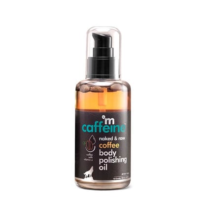 mCaffeine Coffee Body Massage & Polishing Oil For Winters - Reduces Cellulite & Stretch Marks With Rosehip Oil, 100 gm