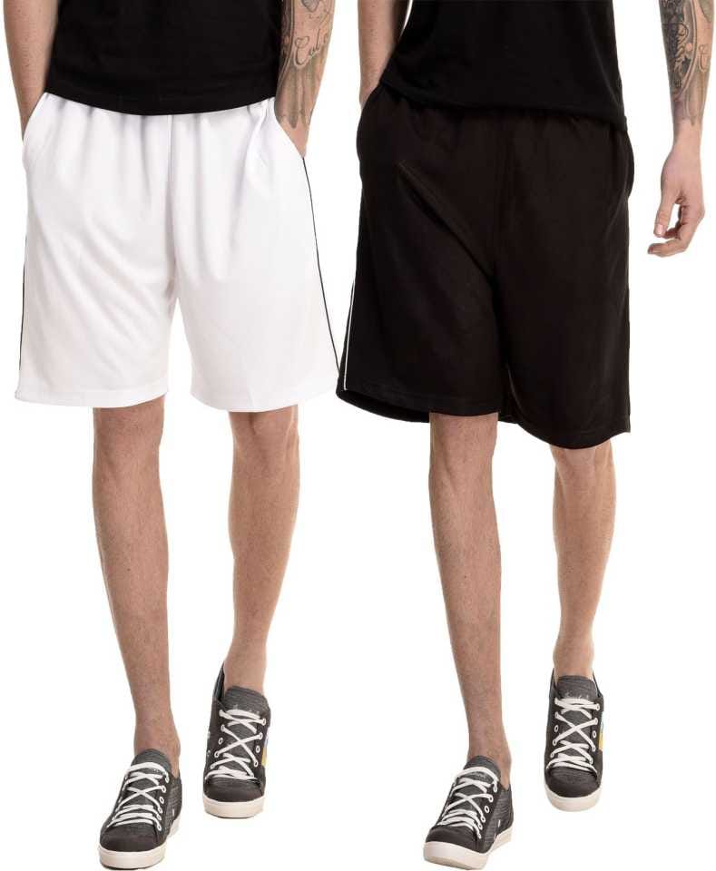 Dee Mannequin Jolly Cotton Shorts for Men Set of 2 (White / Black)-32