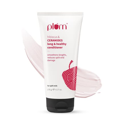 Plum Hibiscus & Ceramides Conditioner | Nourishing Formula with Shea Butter | Smoothens & Strengthens Dry and Damaged Hair | Repairs damage, Prevents Split Ends | 100% Vegan & Cruelty-Free | 175gram Plum Hibiscus & Ceramides Conditioner | Nourishing Form
