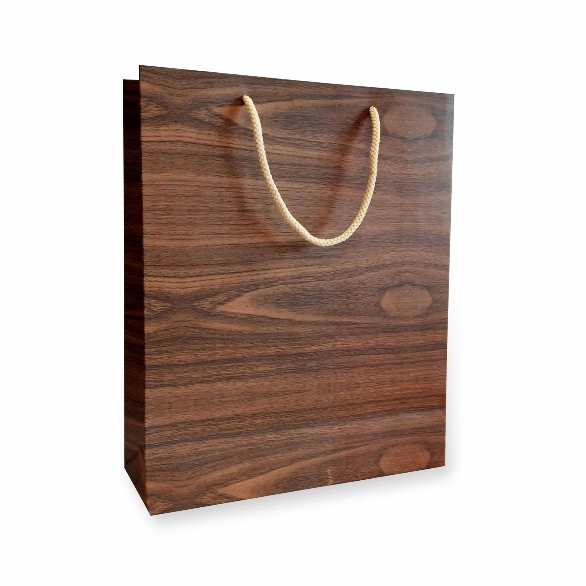 Brown Teakwood Design Premium Paper Gift Bags, Ideal For Festive Gifts, Wedding Gifts & Gifting on Special Occasions (Size: 12.5x10.25x4 inch) -  Set of 5