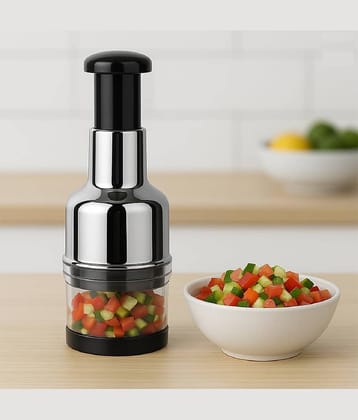 RAMDEV ENTERPRISE Hand Press Chopper Manual Garlic Chopper & Onion Crusher – Handheld Food Chopper, Mincer & Dicer – Plastic Vegetable Cutter for Garlic, Onion, Chili, Fruits – Easy Press Kitchen Tool Gadget.