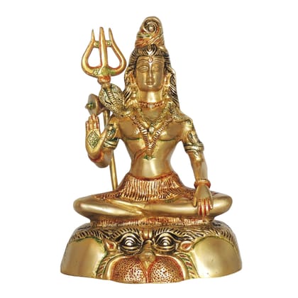 Brass Shiv Ji God Idol - Traditional Shiva Murti, Height : 11 Inch (BSMAS947 F)