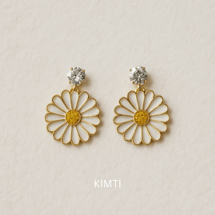 Flower  White Latest Drop Western Earrings