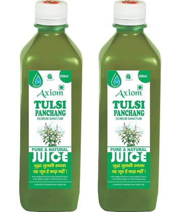 Axiom Tulsi Juice 500ml (Pack of 2) |100% Natural WHO-GLP,GMP,ISO Certified Product
