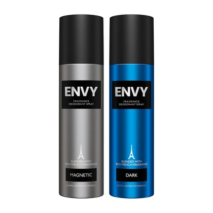 Envy Pack of 2 Deos For Men (Magnetic + Dark) - 140ml Each Envy Pack of 2 Deos For Men (Magnetic + Dark) - 140ml Each