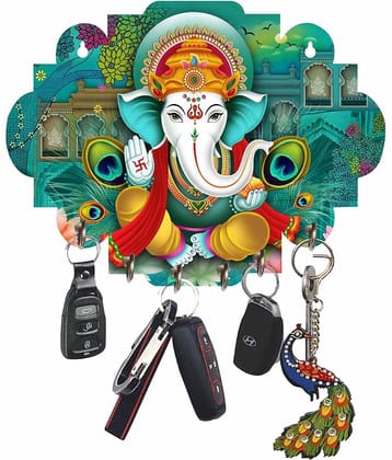 LCUPR Multicolour Wood Key Holder - Pack of 1