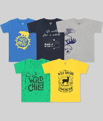 E1K Pack of 2 Boys Cotton T-Shirt ( Multicolor )