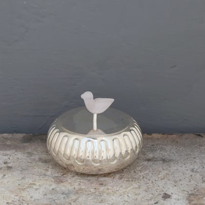 Silver 925 Storage Box With Jade Stone-Rose Quartz