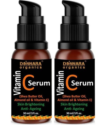 Donnara Organics Vitamin C Serum - For Anti Aging & Skin Brightening Face Serum 60 mL Pack of 2