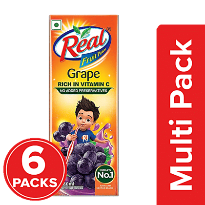 Real Fruit Juice - Grape, 6 x 180 ml Multipack