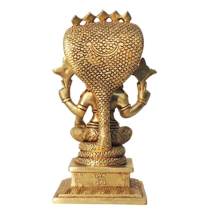 Brass Vishnu Ji God Idol Statue - Devotional Temple Decor Murti, Height : 9.5 Inch (BSMAS1454 C)