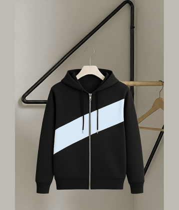 Try This Cotton Blend Hooded Men's Sweatshirt - Black ( Pack of 1 )