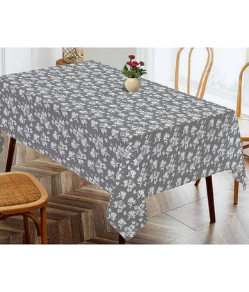 Oasis Hometex Printed Cotton 4 Seater Rectangle Table Cover ( 152 x 138 ) cm Pack of 1 Gray