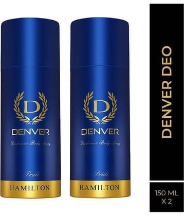 Denver Pride Long Lasting Deodorant Spray For Men 150 ml Each (Pack of 2)