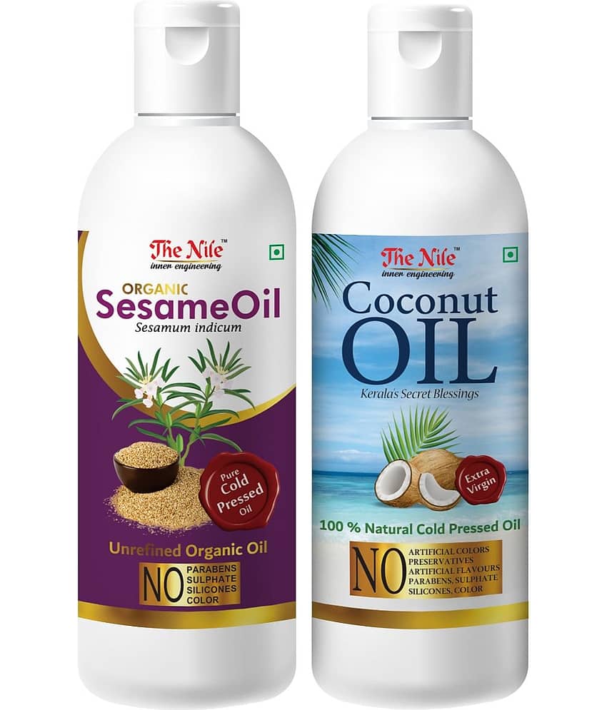 The Nile Sesame Oil 150 ML +  Coconut Oil 200 ML Hair Oil 350 mL Pack of 2